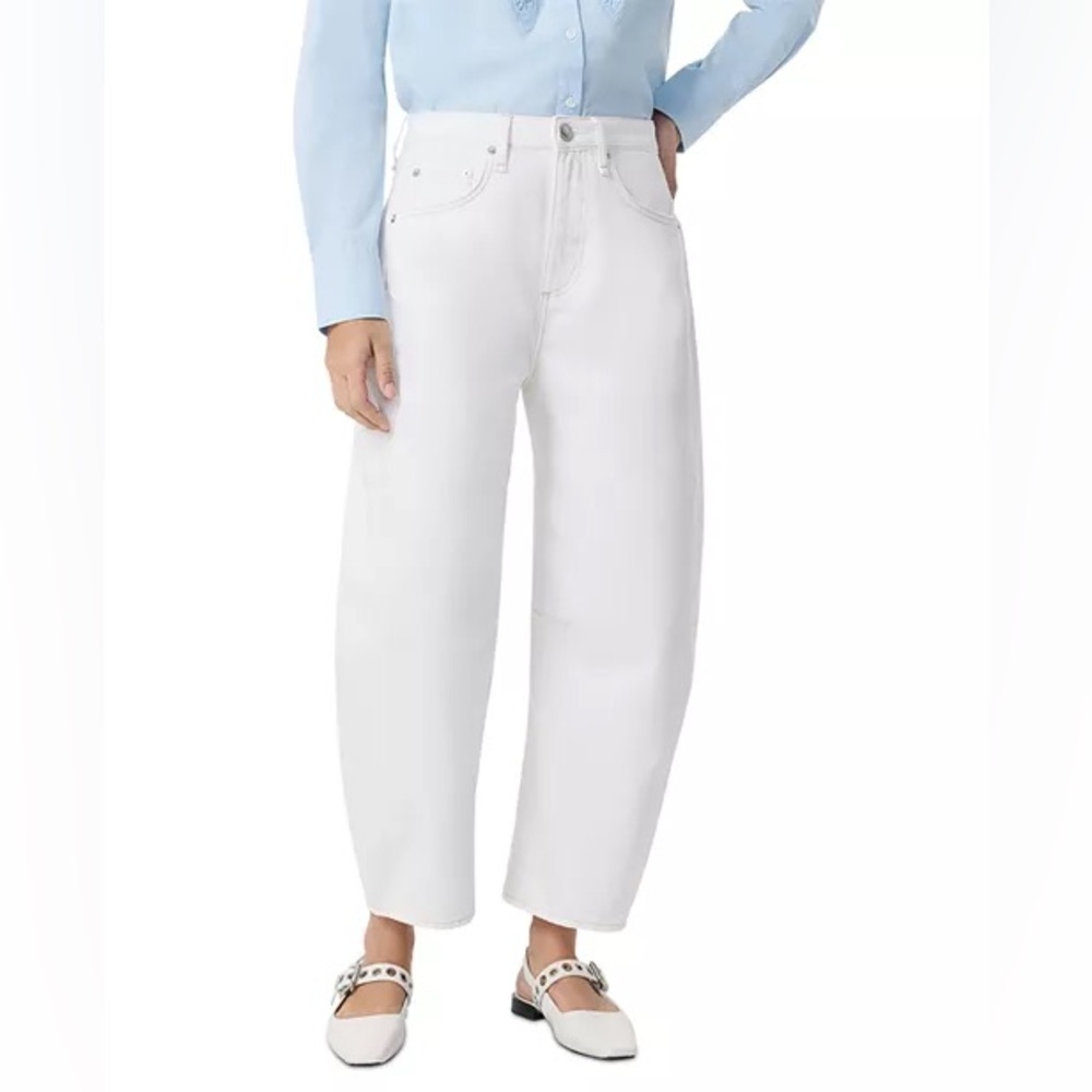 rag & bone Charlie High Rise Barrel Leg Jeans | 29 | white